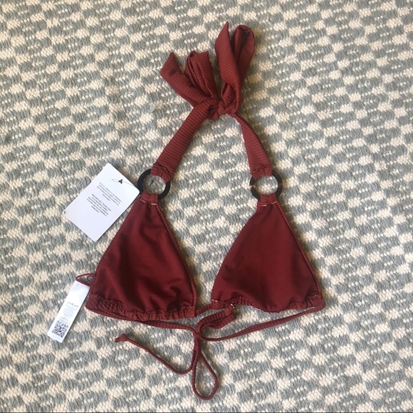 NWT ASOS RING DETAIL HALTER BIKINI TOP - Picture 5 of 7